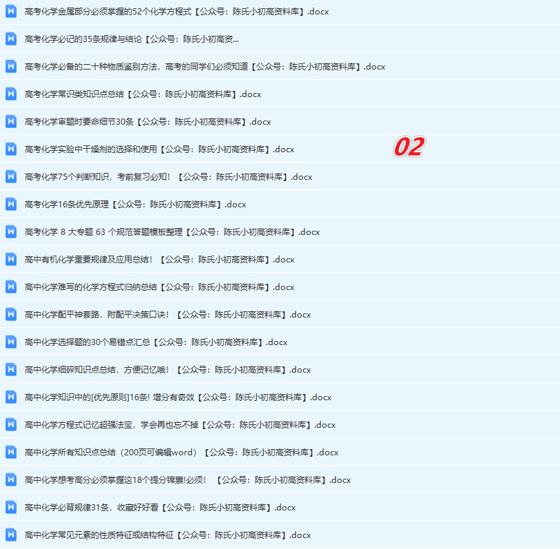 高中化學提分資料庫大合集（持續更新）