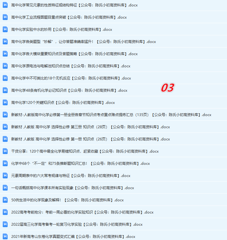 高中化學提分資料庫大合集（持續更新）