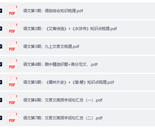 2026版语文《中考核心考点精准突破》第1-7期