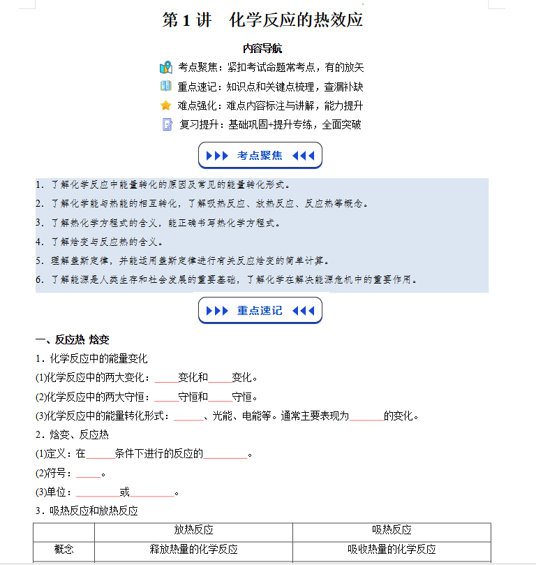 2026年高二化学寒假自学预习精品资料（人教版）