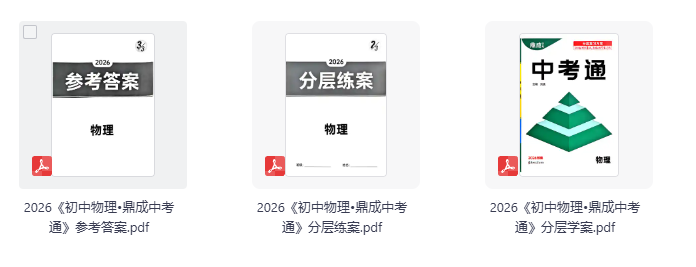 2026《初中物理•鼎成中考通》分层学案 河南专版