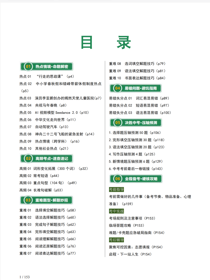 2026【上好课】考前最后一课（中考）（英语）