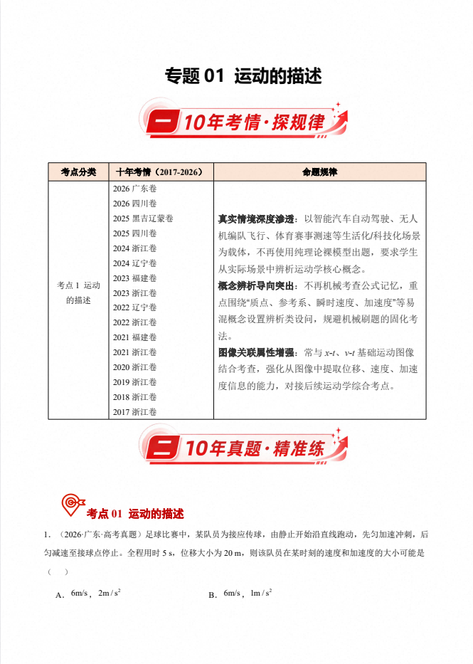 2017-2026十年全国高考物理真题20个专题汇编